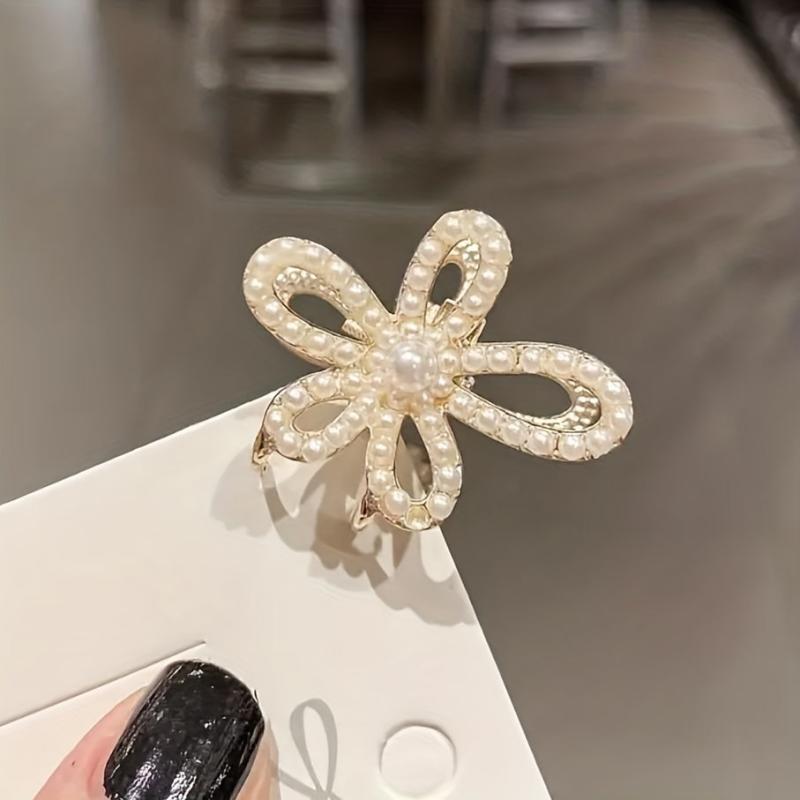 Faux Pearl Hair Claw for Thick Hair, Bridal Hair Accessories for Party