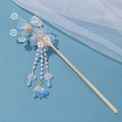 Flower Hairpin Women's Hair Headdress Beaded Tassel Hair Accessories