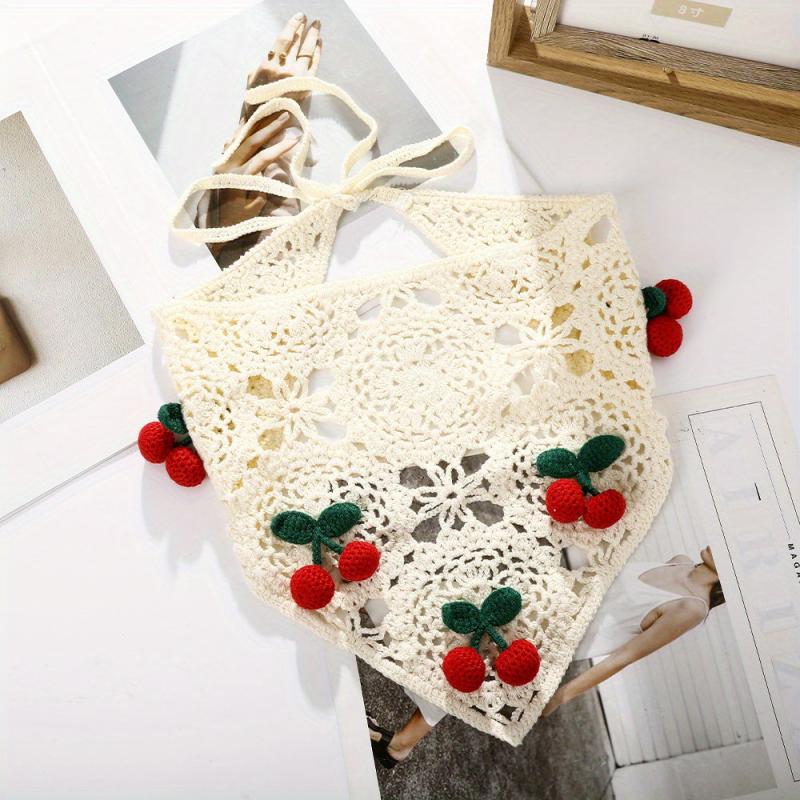 Sunflower Woolen Hair Scarf Triangle Flower Knitted Headband
