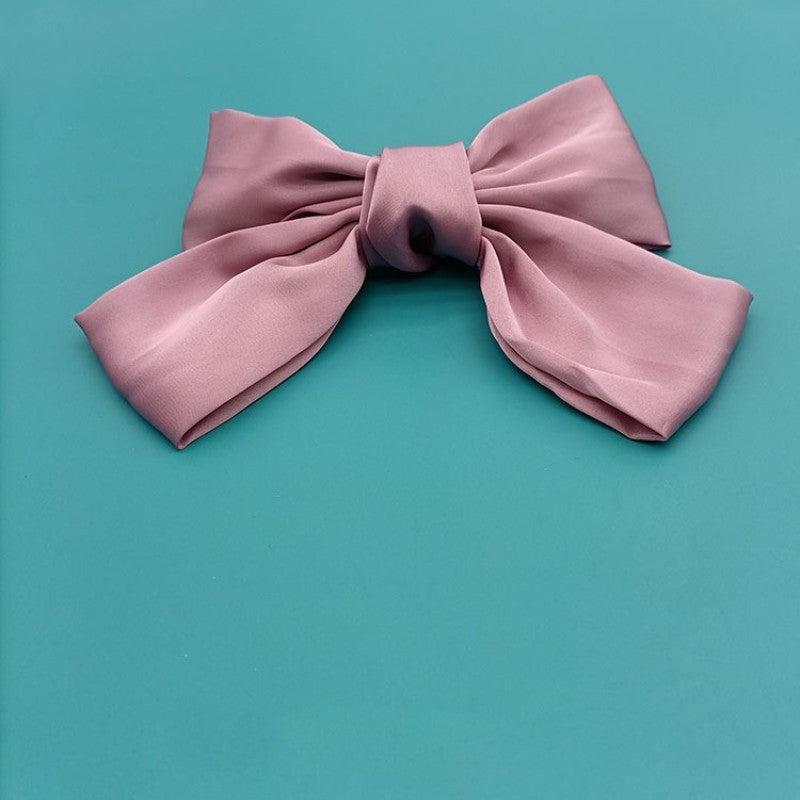 Solid Bow Decor Hair Clip French Barrette Headwear