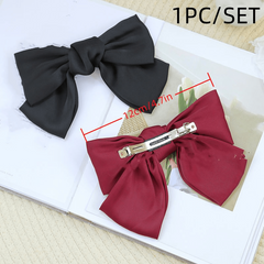 Solid Bow Decor Hair Clip French Barrette Headwear