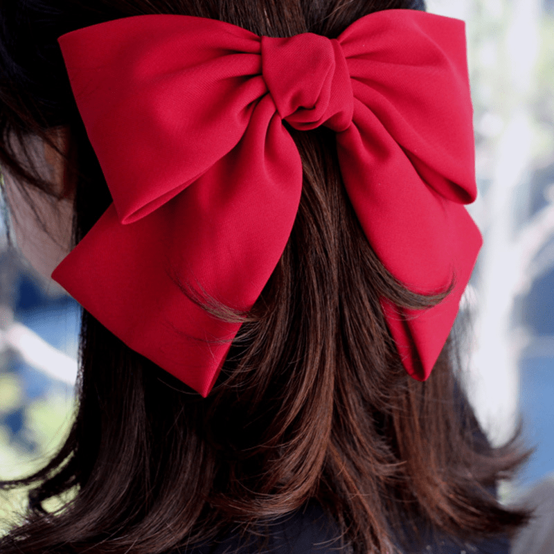 Solid Bow Decor Hair Clip French Barrette Headwear