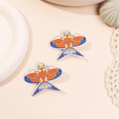 Cartoon Koi Printed Hair Clip for Luck, Chinese Style Hair Clip for Women