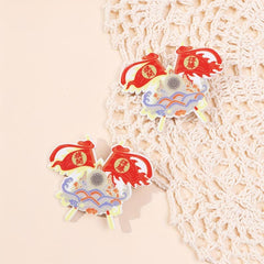 2pcs Chinese Style Good Luck Hair Clip Alloy Duck Billed Clip