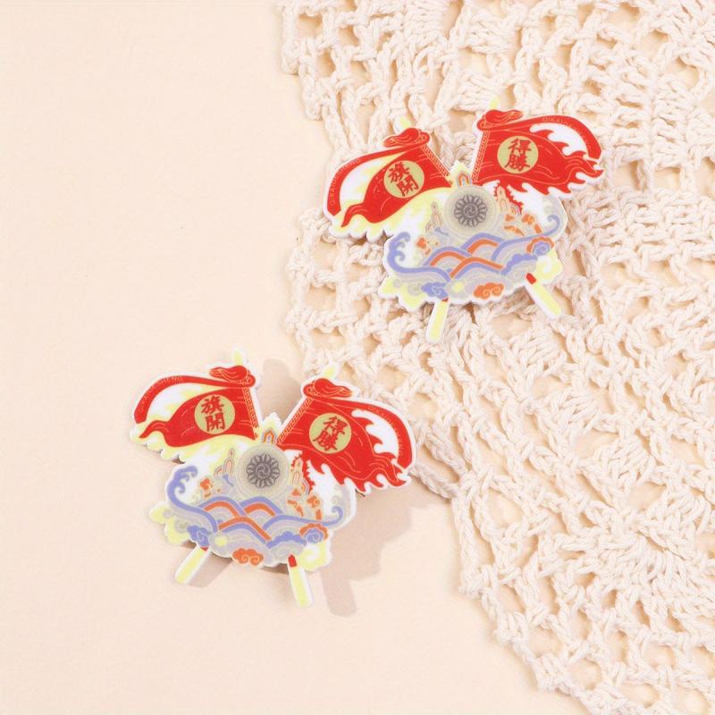 2pcs Chinese Style Good Luck Hair Clip Alloy Duck Billed Clip