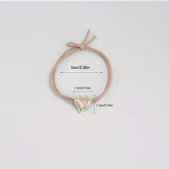 Heart Rhinestone Hair Tie Four Clover Hair Rope