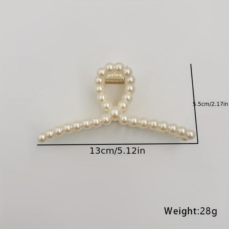 Mermaid Tail Hair Claw Clip Faux Pearl Banana Clip Acrylic Jaw Clamp