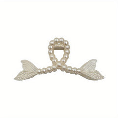 Mermaid Tail Hair Claw Clip Faux Pearl Banana Clip Acrylic Jaw Clamp