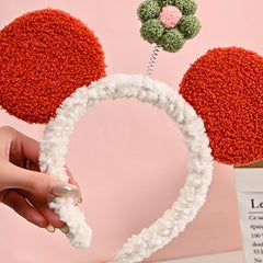 Mouse Ears Headband Flower Hair Hoops for Party Makeup