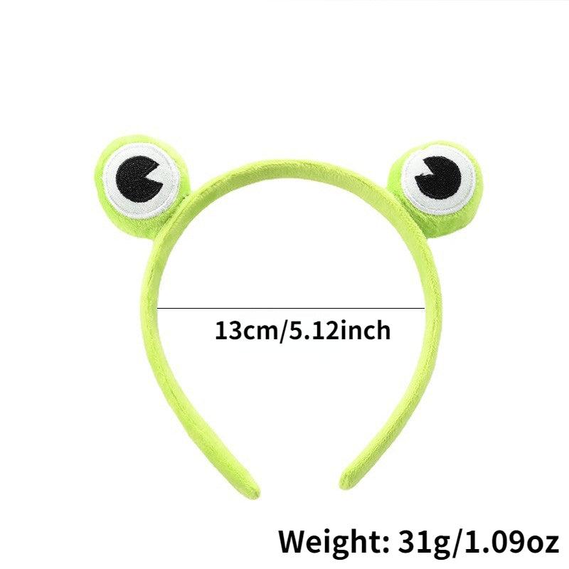 Frog Women's Hair Band Cartoon Animals Hair Hoop Green Elastic Wide Headband