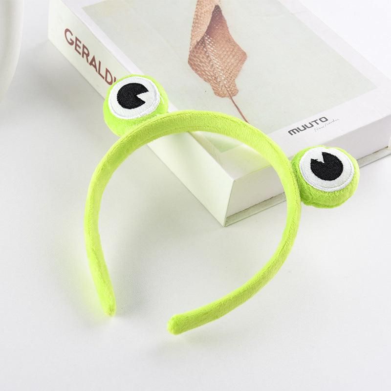 Frog Women's Hair Band Cartoon Animals Hair Hoop Green Elastic Wide Headband