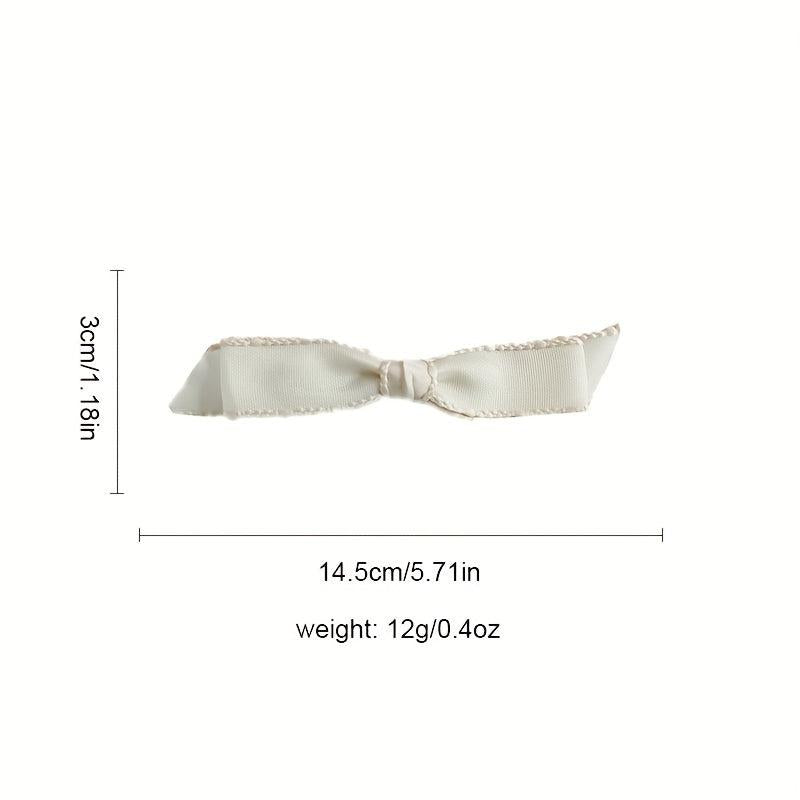 Beige Bow Hair Clip Fabric Bowknot Hair Clip