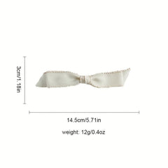 Beige Bow Hair Clip Fabric Bowknot Hair Clip
