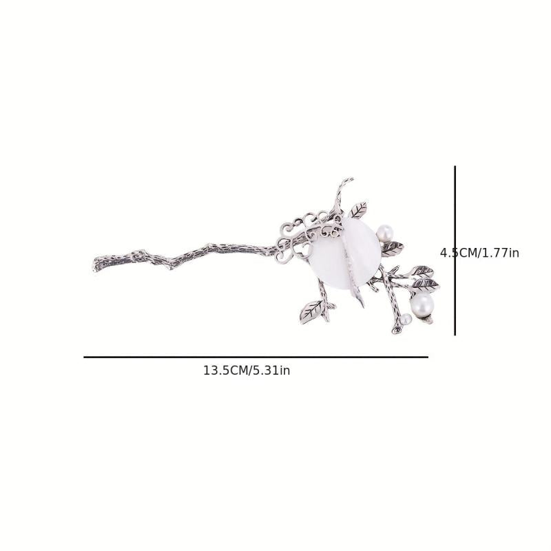 Moon Hairpin Chinese Style Faux Pearl Hair Stick Cheongsam Accessories