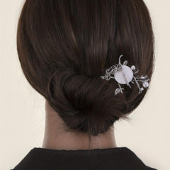 Moon Hairpin Chinese Style Faux Pearl Hair Stick Cheongsam Accessories