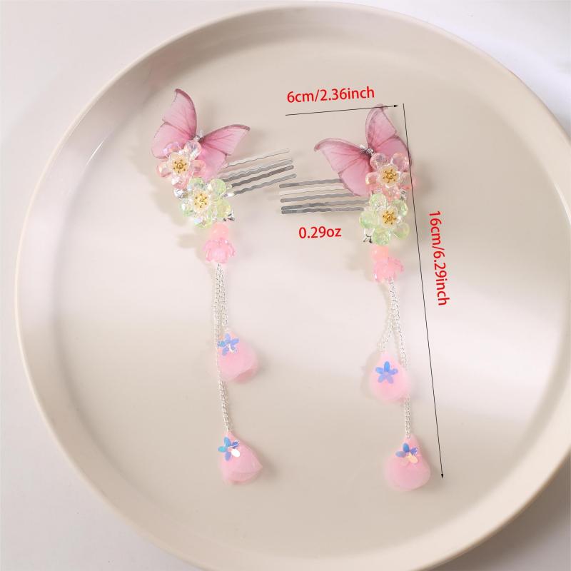 2pcs Insert Comb Headdress Hair Comb Side Clip Flower Hair Accessories