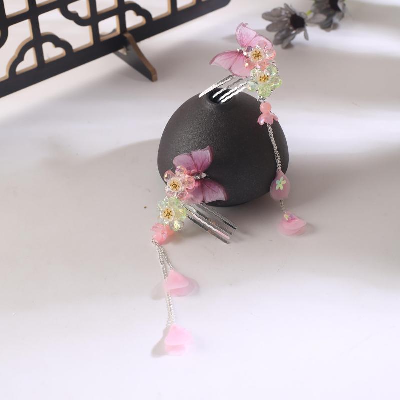 2pcs Insert Comb Headdress Hair Comb Side Clip Flower Hair Accessories