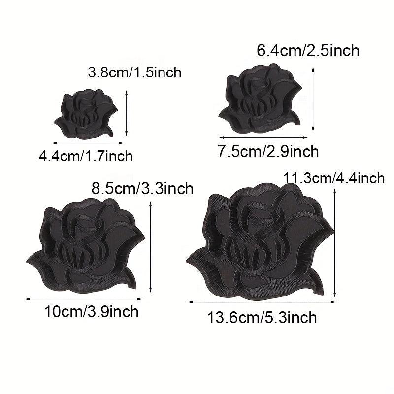 8pcs Rose Embroidered Patches Iron On Stickers DIY Accessories