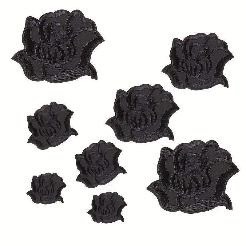 8pcs Rose Embroidered Patches Iron On Stickers DIY Accessories