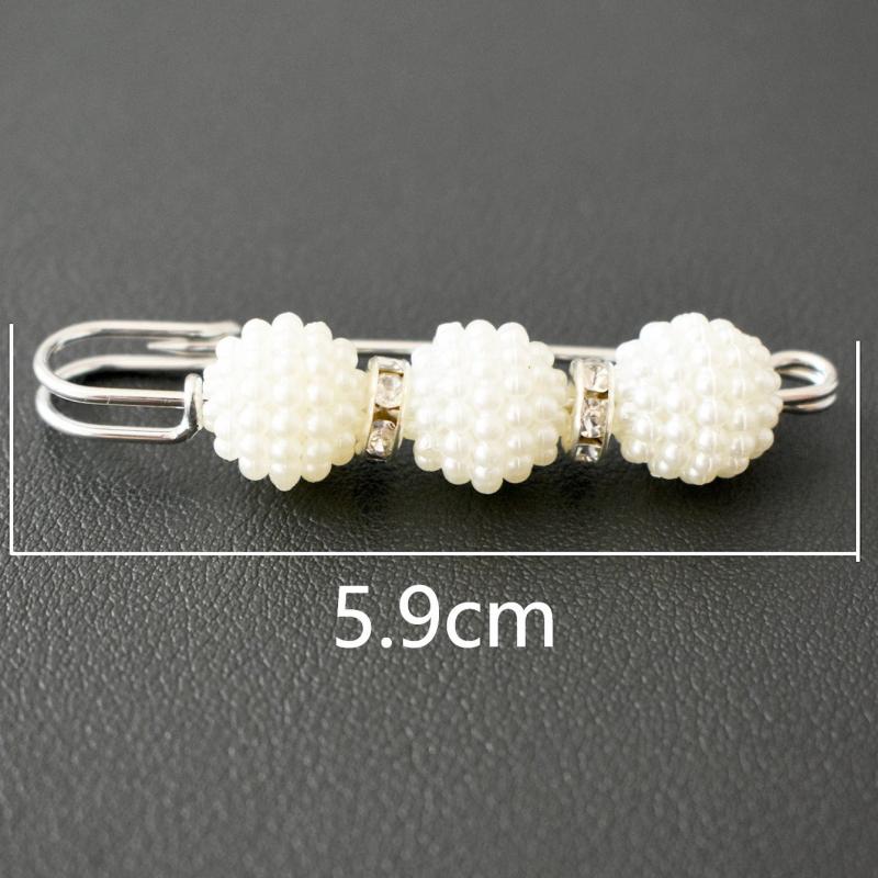 Pearl Brooch Metal Buckle Waist Pin Women Accessories