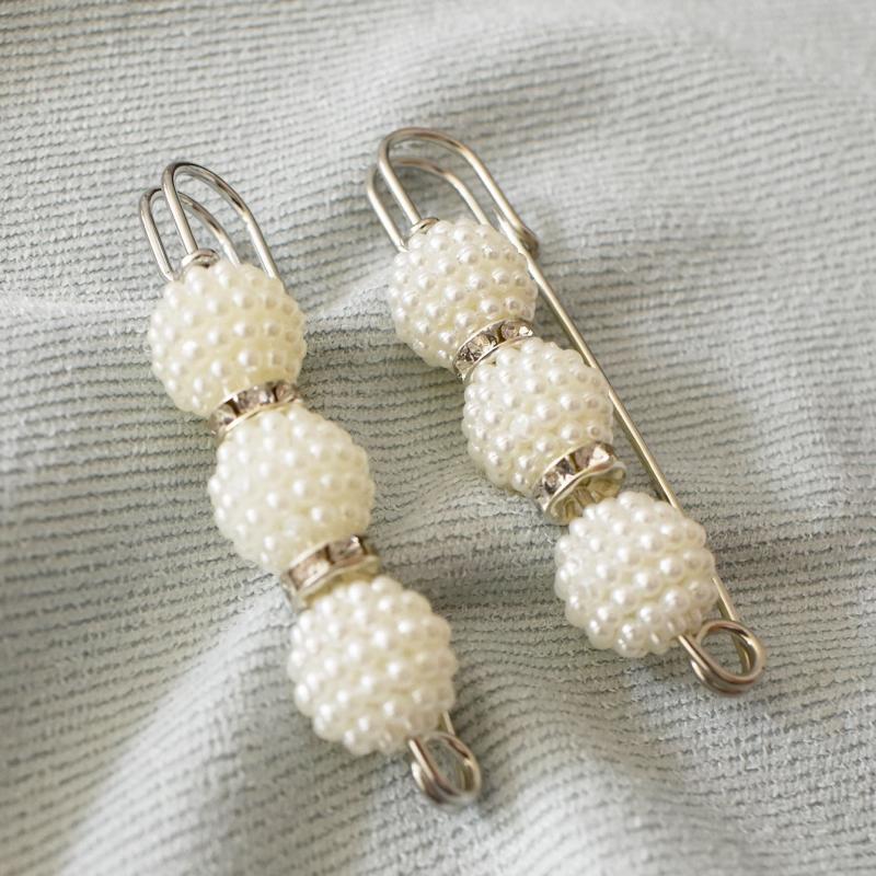 Pearl Brooch Metal Buckle Waist Pin Women Accessories