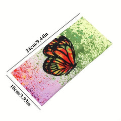 Boho Butterfly Print Headband Stretch Turban Headwear Wide Brimmed