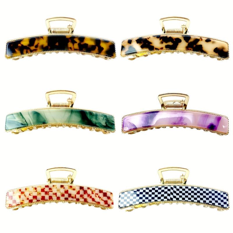 Leopard Pattern Hair Claw Plaid Ponytail Holder Hair Accessories