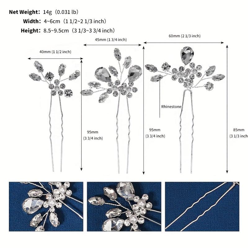 Crystal U Shaped Hairpin Bridal Head Jewelry