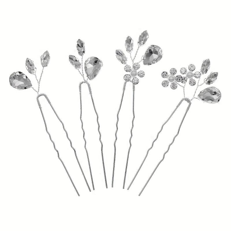 Crystal U Shaped Hairpin Bridal Head Jewelry