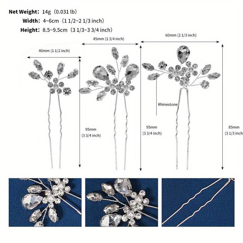 Crystal U Shaped Hairpin Bridal Head Jewelry