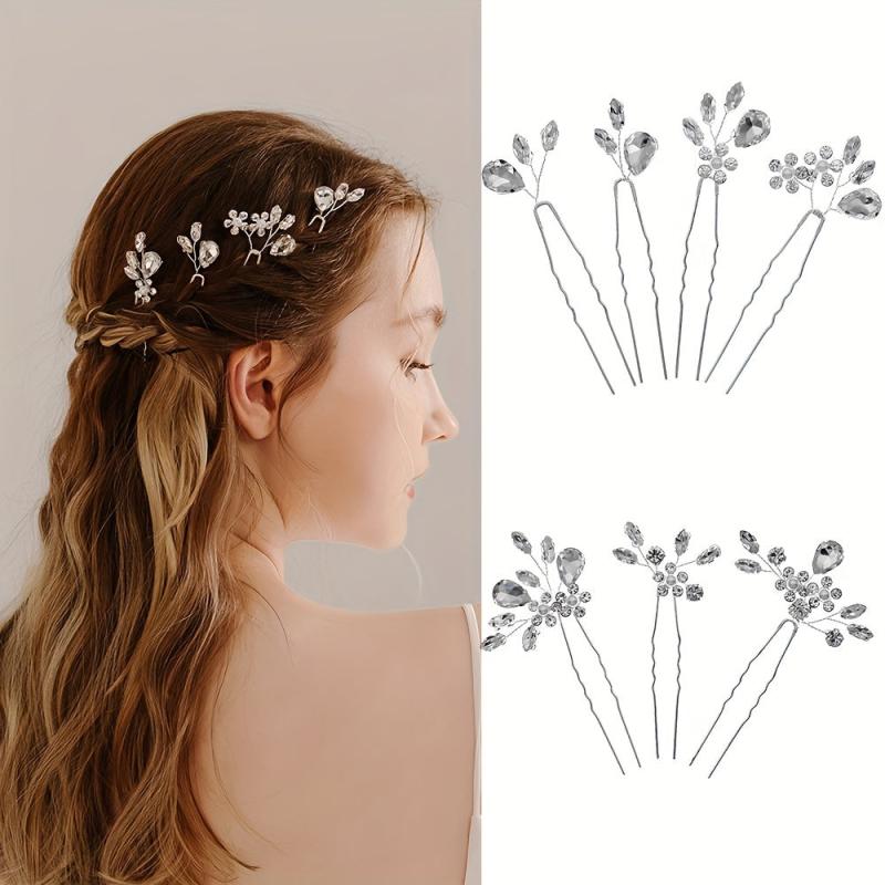 Crystal U Shaped Hairpin Bridal Head Jewelry