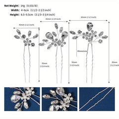 Crystal U Shaped Hairpin Bridal Head Jewelry
