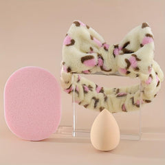 Soft Reusable Makeup Tool Set with Headband, Face Washing Puff, Makeup Sponge