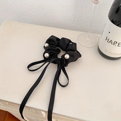 Faux Pearl Scrunchie Hair Tie Solid Hair Rope Head Jewelry