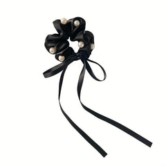 Faux Pearl Scrunchie Hair Tie Solid Hair Rope Head Jewelry