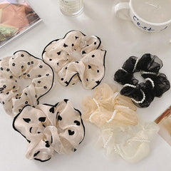 Daisy Floral Mesh Scrunchies Hair Tie Rubber Band Hair Rope