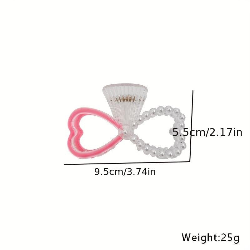 Faux Pearl Hair Claw Hollow Bow Shaped Ponytail Holder