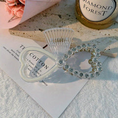 Faux Pearl Hair Claw Hollow Bow Shaped Ponytail Holder