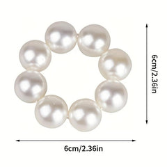 Faux Pearl Hair Tie Ponytail Rope Head Jewelry for Women