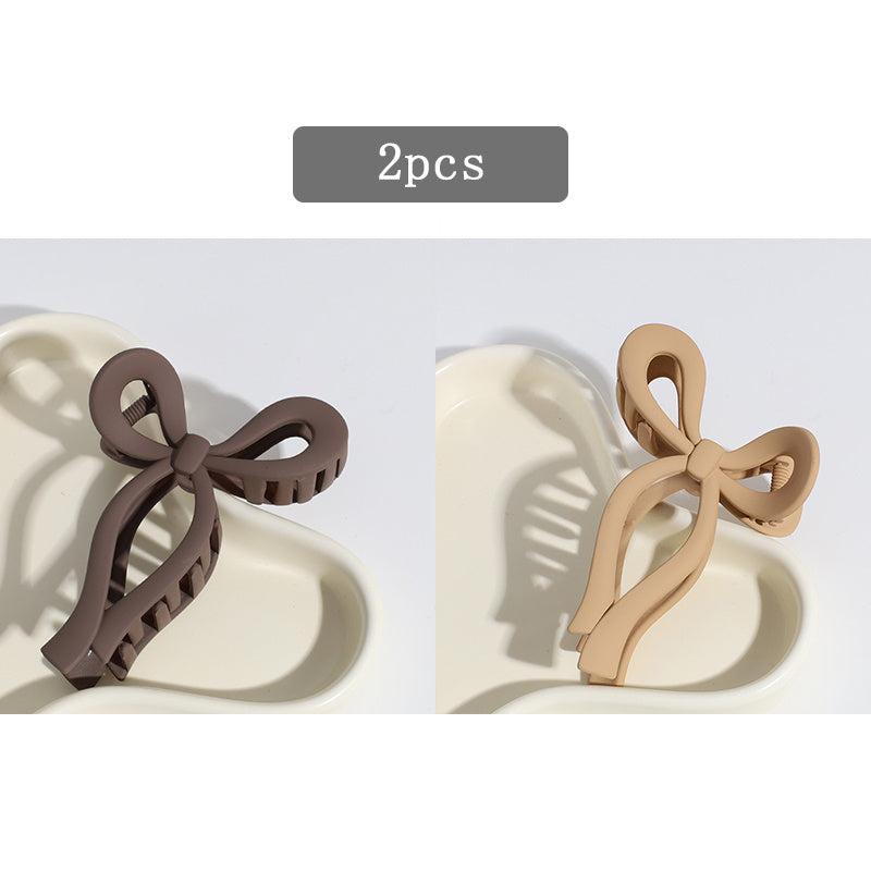 2pcs Matte Bowknot Hair Claw Clip Non Slip Strong Hold Grip Hair Jaw Clip