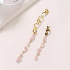 Braided Hair Ring Natural Stone Pendant Hair Ring Dreadlock Braid