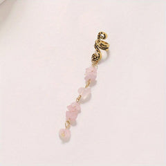 Braided Hair Ring Natural Stone Pendant Hair Ring Dreadlock Braid