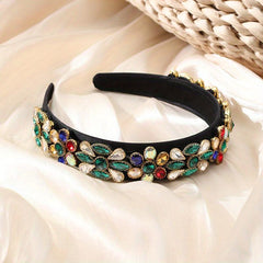 Baroque Style Rhinestone Hairband Wide Hair Accessories