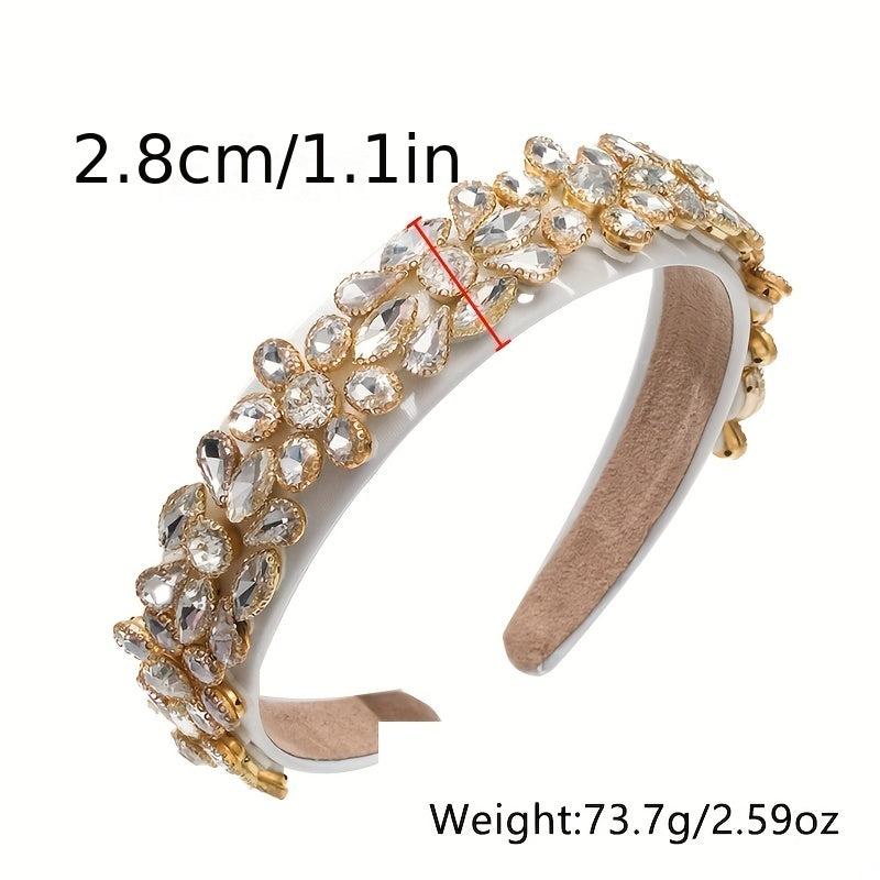 Baroque Style Rhinestone Hairband Wide Hair Accessories