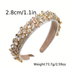 Baroque Style Rhinestone Hairband Wide Hair Accessories