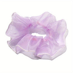 Organza Scrunchies Contrast Brim Hair Tie Sweet Hair Rope Elastic