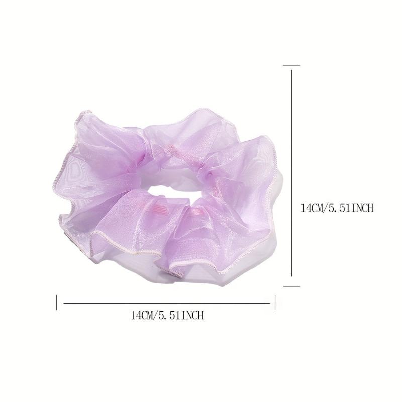 Organza Scrunchies Contrast Brim Hair Tie Sweet Hair Rope Elastic