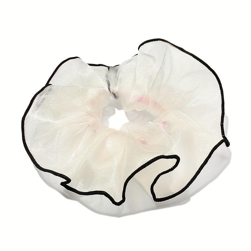 Organza Scrunchies Contrast Brim Hair Tie Sweet Hair Rope Elastic