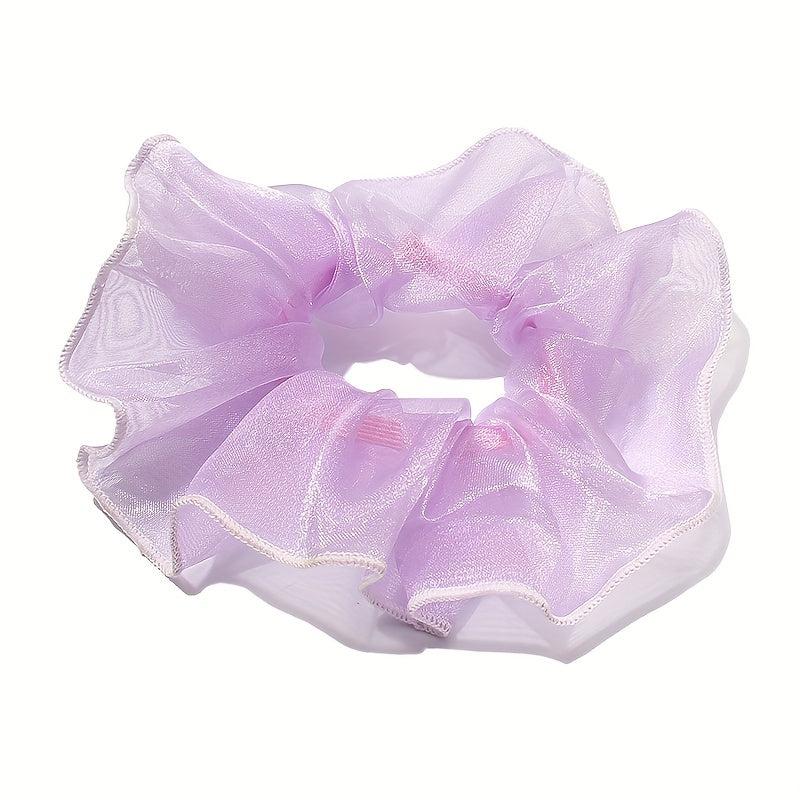 Organza Scrunchies Contrast Brim Hair Tie Sweet Hair Rope Elastic