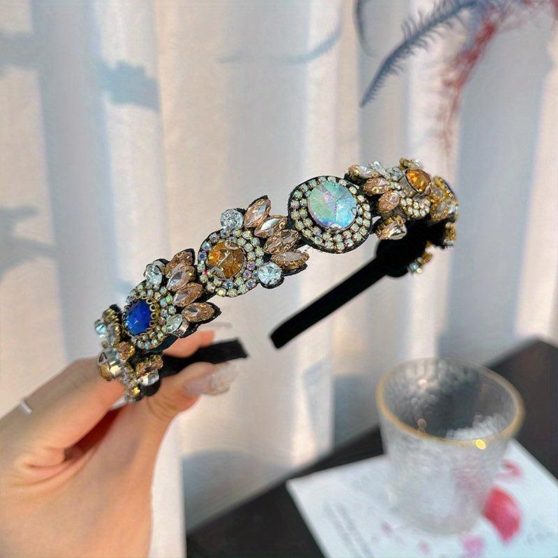Vintage Crystal Pineapple Headband Rhinestone Headdress Hair Band